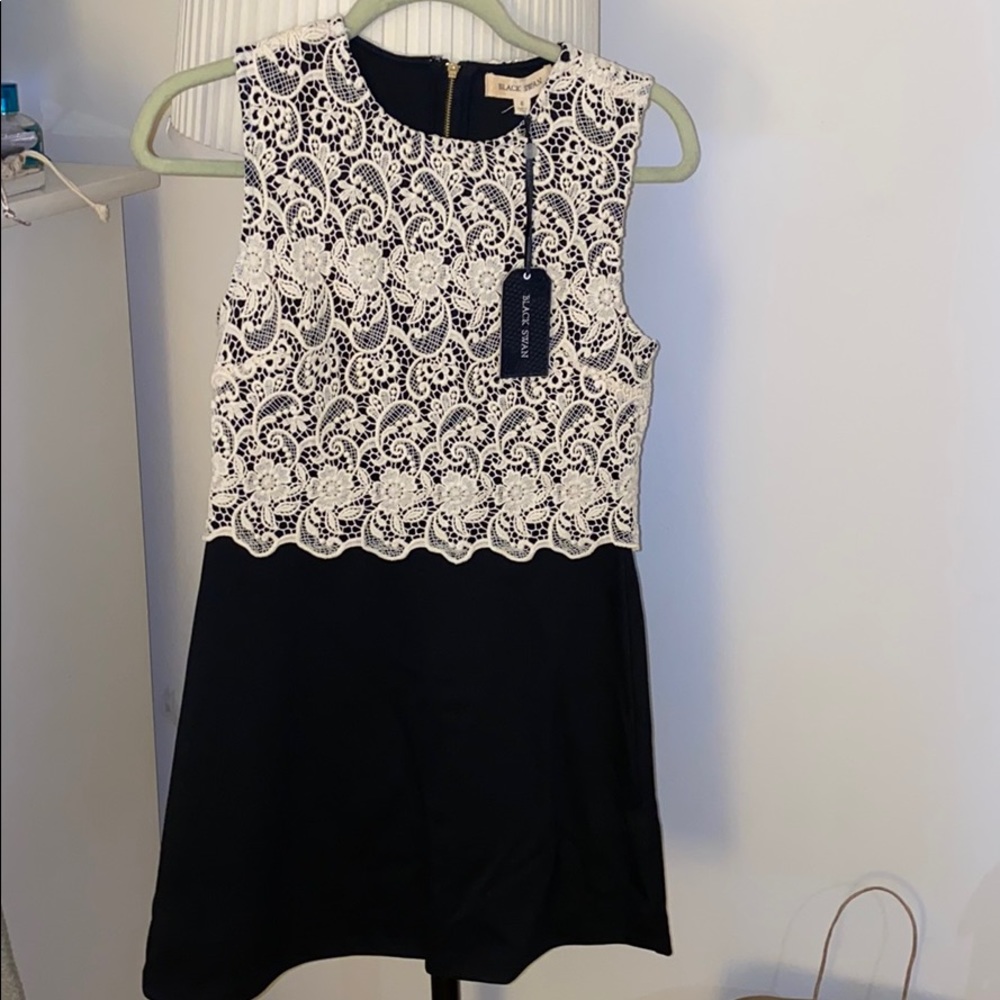 Black and white lace dress